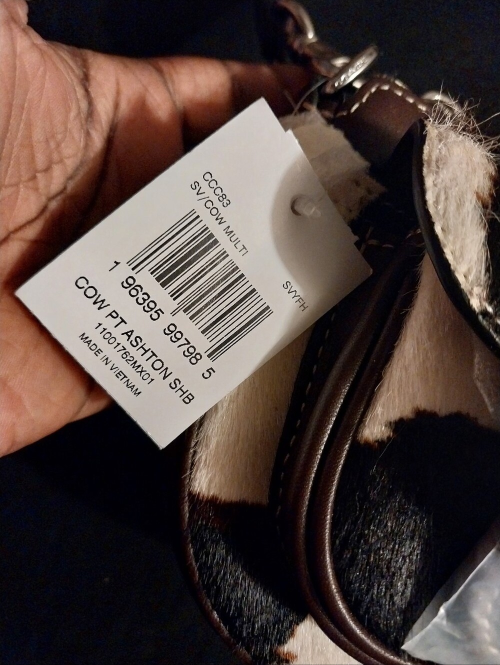 New Coach Cow Print Ashton Bag - Picture 8 of 9